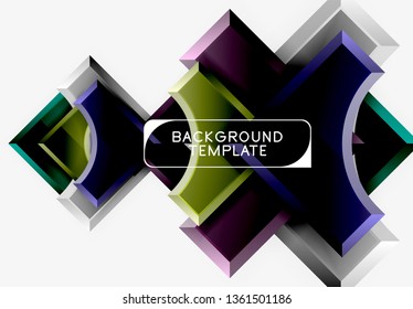 Geometrisches 3D-Format, Hintergrund. Vektorgrafik