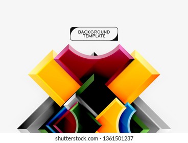 Geometrical 3d shapes background. Vector illustration