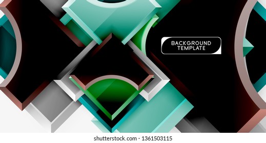 Fondo geométrico 3d de formas. Ilustración del vector
