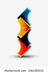 Geometrical 3d shapes background. Vector illustration