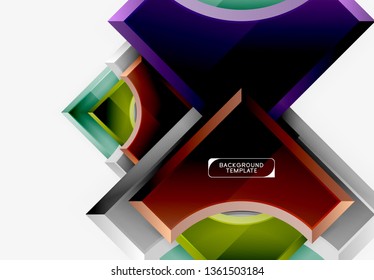 Geometrical 3d shapes background. Vector illustration