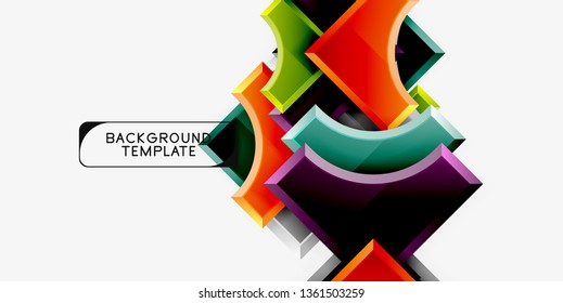 Geometrical 3d shapes background. Vector illustration