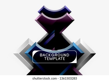 Fondo geométrico 3d de formas. Ilustración del vector