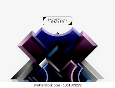 Geometrisches 3D-Format, Hintergrund. Vektorgrafik
