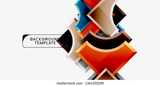 Geometrical 3d shapes background. Vector illustration