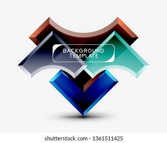 Geometrical 3d shapes background. Vector illustration