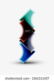 Geometrical 3d shapes background. Vector illustration