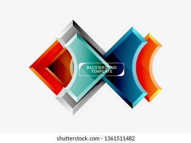 Geometrical 3d shapes background. Vector illustration