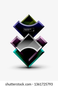 Geometrisches 3D-Format, Hintergrund. Vektorgrafik
