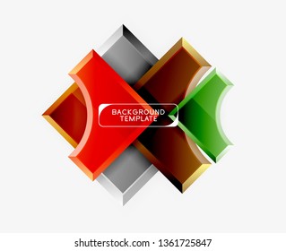 Geometrical 3d shapes background. Vector illustration