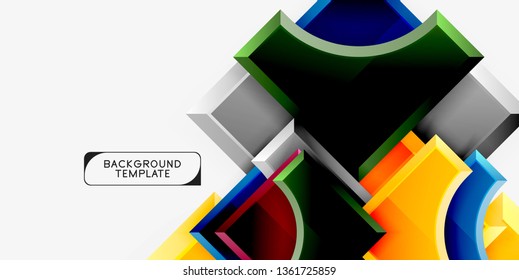 Fondo geométrico 3d de formas. Ilustración del vector