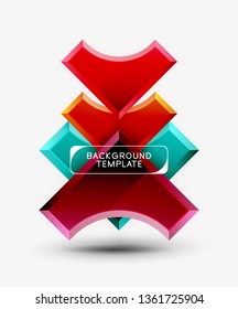 Geometrical 3d shapes background. Vector illustration