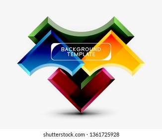 Fondo geométrico 3d de formas. Ilustración del vector