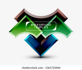 Geometrical 3d shapes background. Vector illustration