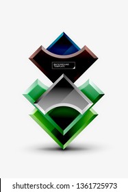 Geometrical 3d shapes background. Vector illustration