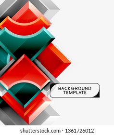 Fondo geométrico 3d de formas. Ilustración del vector