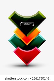 Geometrical 3d shapes background. Vector illustration