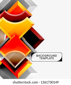 Geometrical 3d shapes background. Vector illustration