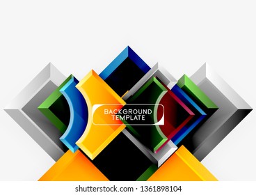 Fondo geométrico 3d de formas. Ilustración del vector