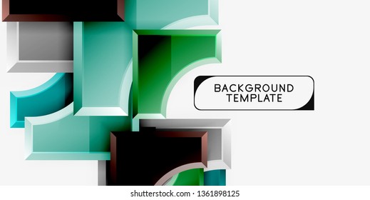 Geometrical 3d shapes background. Vector illustration
