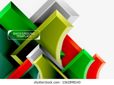 Geometrical 3d shapes background. Vector illustration