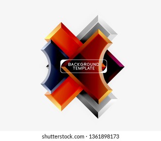 Geometrisches 3D-Format, Hintergrund. Vektorgrafik