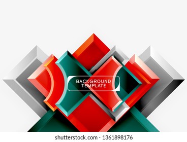 Fondo geométrico 3d de formas. Ilustración del vector