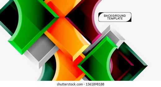 Geometrical 3d shapes background. Vector illustration