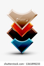 Geometrical 3d shapes background. Vector illustration