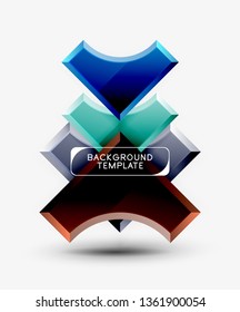 Geometrical 3d shapes background. Vector illustration