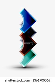 Geometrical 3d shapes background. Vector illustration