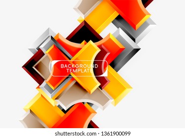 Fondo geométrico 3d de formas. Ilustración del vector