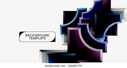 Fondo geométrico 3d de formas. Ilustración del vector