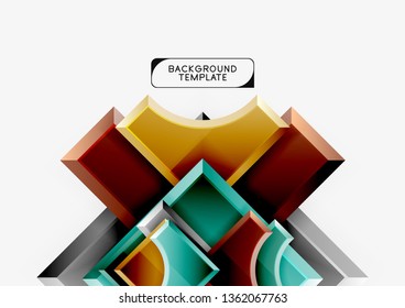 Geometrical 3d shapes background. Vector illustration