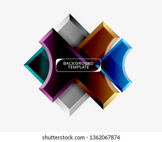 Geometrical 3d shapes background. Vector illustration