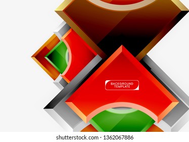Geometrical 3d shapes background. Vector illustration