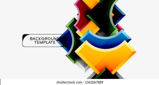 Geometrical 3d shapes background. Vector illustration