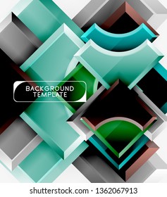 Fondo geométrico 3d de formas. Ilustración del vector