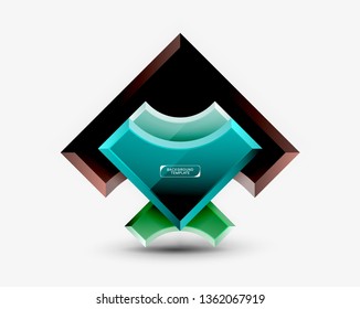Geometrical 3d shapes background. Vector illustration