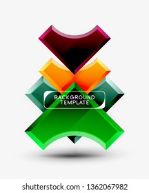 Geometrisches 3D-Format, Hintergrund. Vektorgrafik