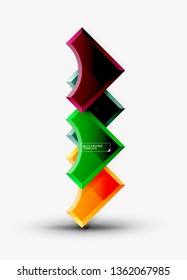 Geometrical 3d shapes background. Vector illustration