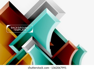 Geometrical 3d shapes background. Vector illustration