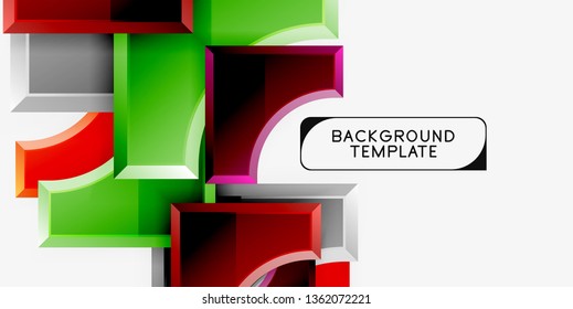 Geometrical 3d shapes background. Vector illustration