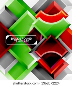 Fondo geométrico 3d de formas. Ilustración del vector