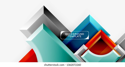 Geometrical 3d shapes background. Vector illustration