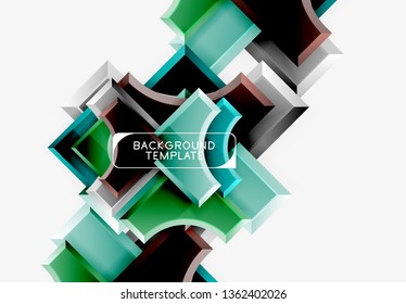 Geometrisches 3D-Format, Hintergrund. Vektorgrafik