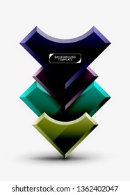 Geometrical 3d shapes background. Vector illustration