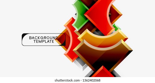 Geometrical 3d shapes background. Vector illustration