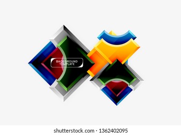 Geometrical 3d shapes background. Vector illustration