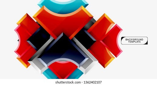Plano de fundo de formas 3d geométricas. Ilustração vetorial